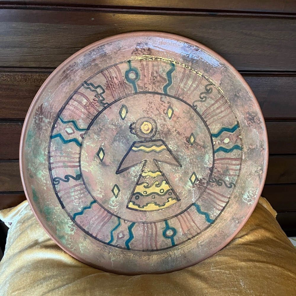 Beautiful Cusco Peru hand made pottery clay 12” plate